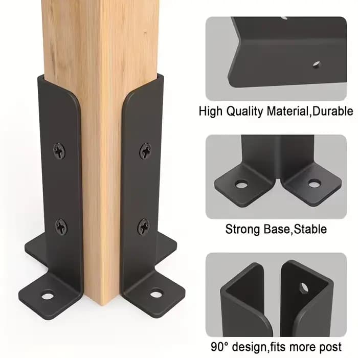 Supports de poteaux métalliques robustes 2 pièces