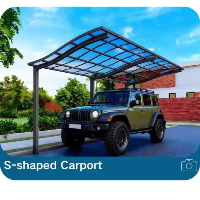 Abri de voiture de luxe en aluminium avec toit arqué