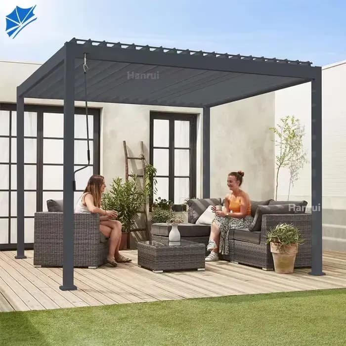 Pergola bioclimatique en aluminium sur mesure 6x4 pour extérieur