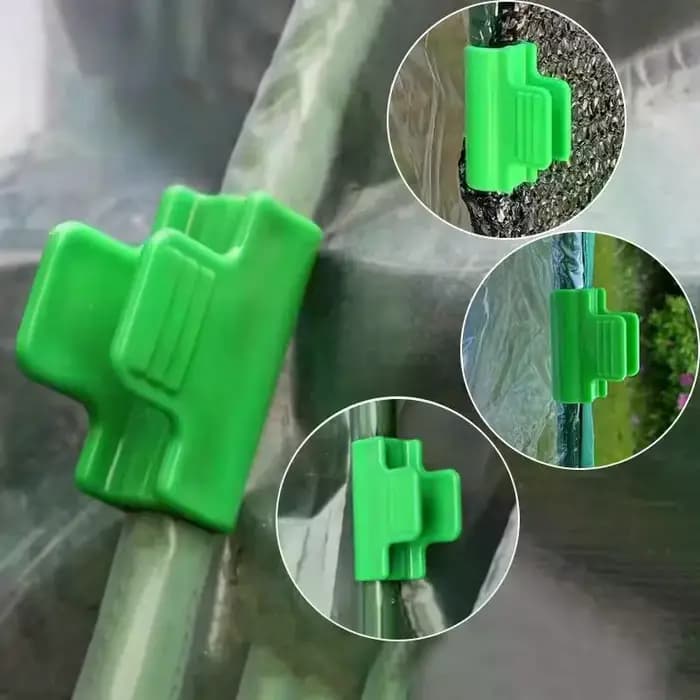 Clips de film de serre en plastique vert