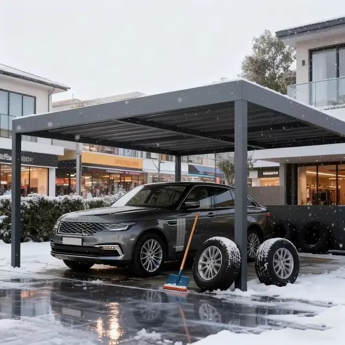 Abri de voiture de luxe en aluminium avec toit arqué