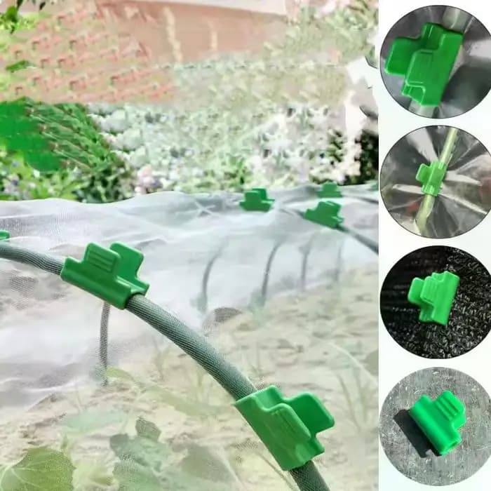 Clips de film de serre en plastique vert