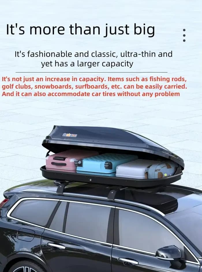Boîte de toit de voiture grande capacité 650L