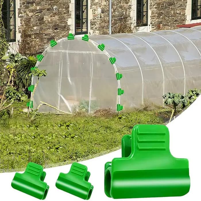 50 clips de serre en plastique vert robustes