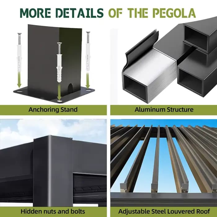 Pergola motorisée imperméable pour carport