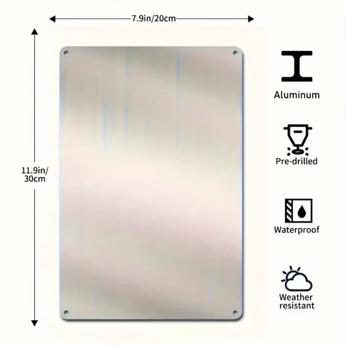 Panneau de garage rétro en aluminium de style vintage – Texte personnalisé