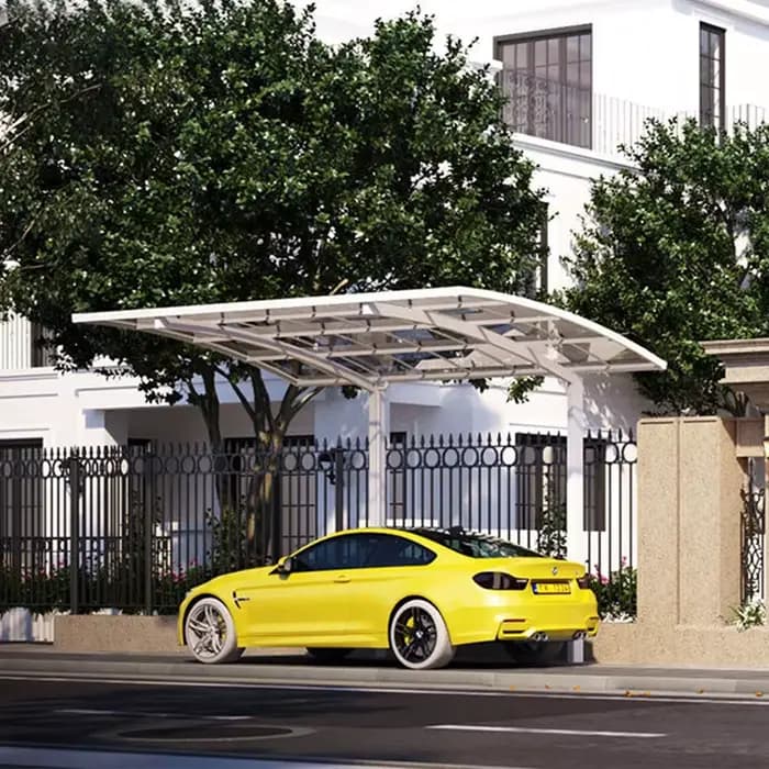 Abri de voiture en polycarbonate et aluminium de qualité supérieure avec toit transparent