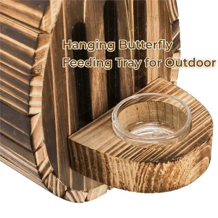 ABGH - Niche suspendue en bois pour papillons