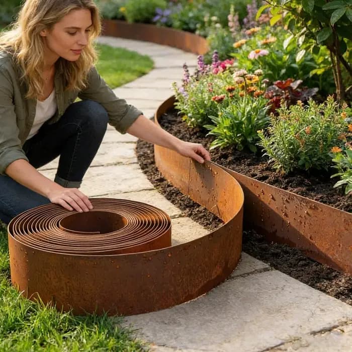 Bordure de jardin en acier résistant aux intempéries