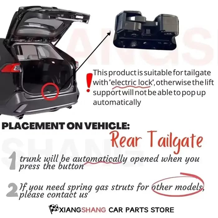 2 vérins à gaz de coffre arrière à ouverture automatique avec ressorts de compression pour Toyota Aygo (AB40) 2014-2022 Hatchback