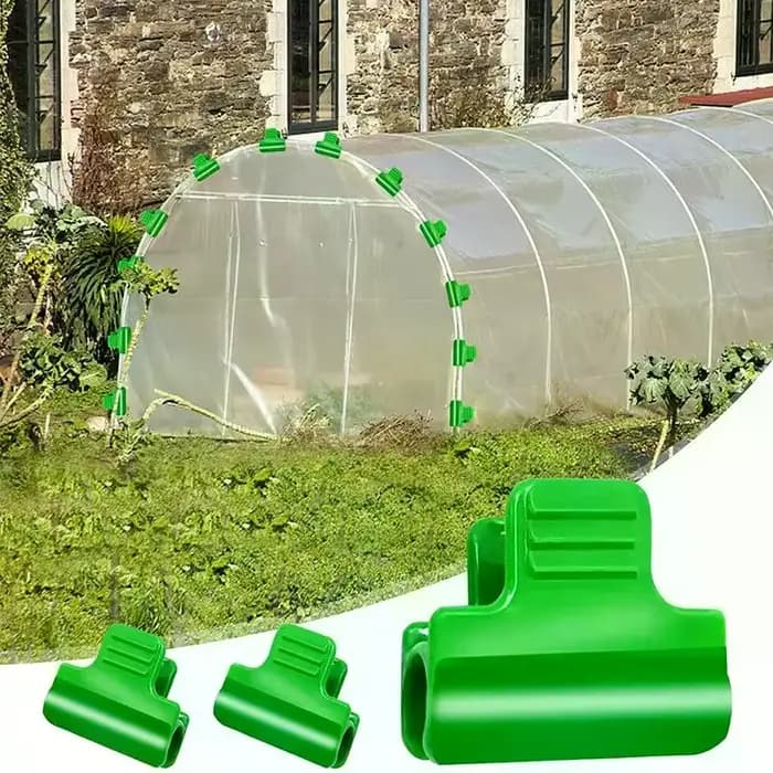 Clips de film de serre en plastique vert