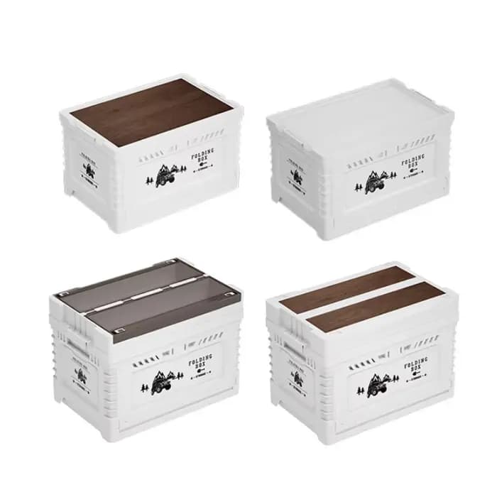 Boîte de rangement pliable en plastique étanche pour l'extérieur