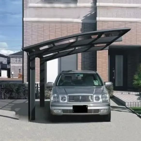 Carport en aluminium en porte-à-faux personnalisé 5x3m avec toit en polycarbonate - Abri de stationnement imperméable et résistant aux UV