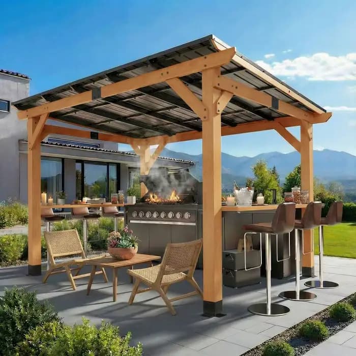 Gazebo en bois de cèdre de qualité supérieure 8x10 pieds