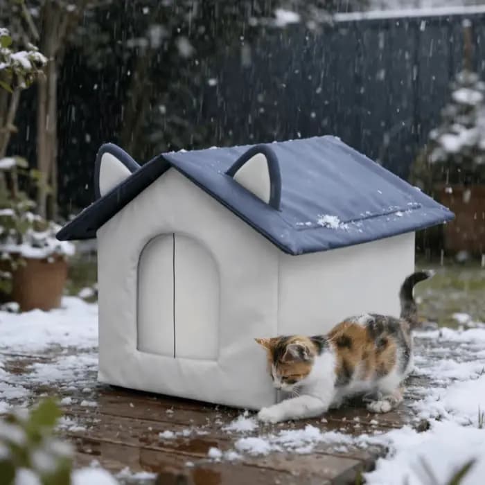 Maison d'extérieur chaude pour chat