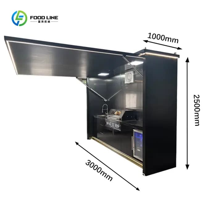 Ensemble d'armoires de cuisine extérieures personnalisées résistantes aux intempéries