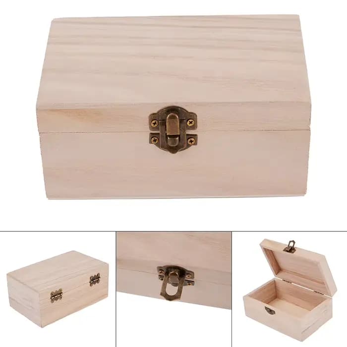 Boîte de rangement en bois S/M/L
