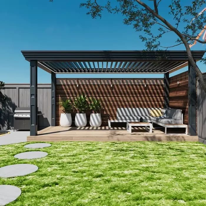 Pergola bioclimatique en aluminium sur mesure 6x4 pour extérieur
