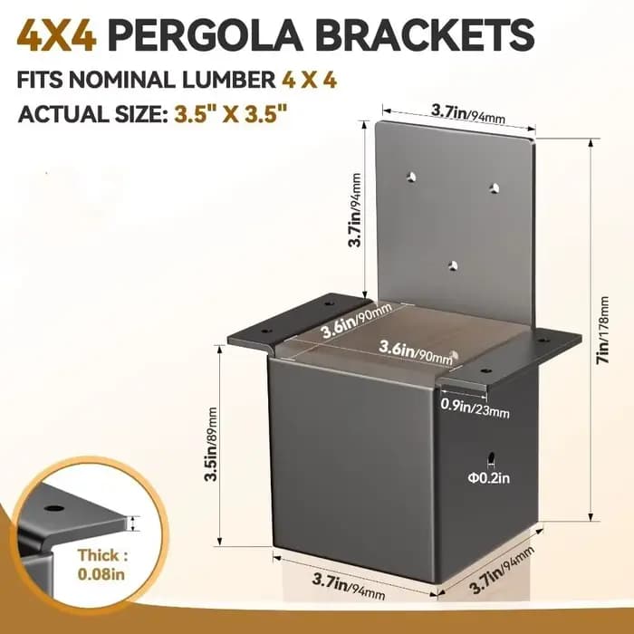Support de Pergola noir Durable