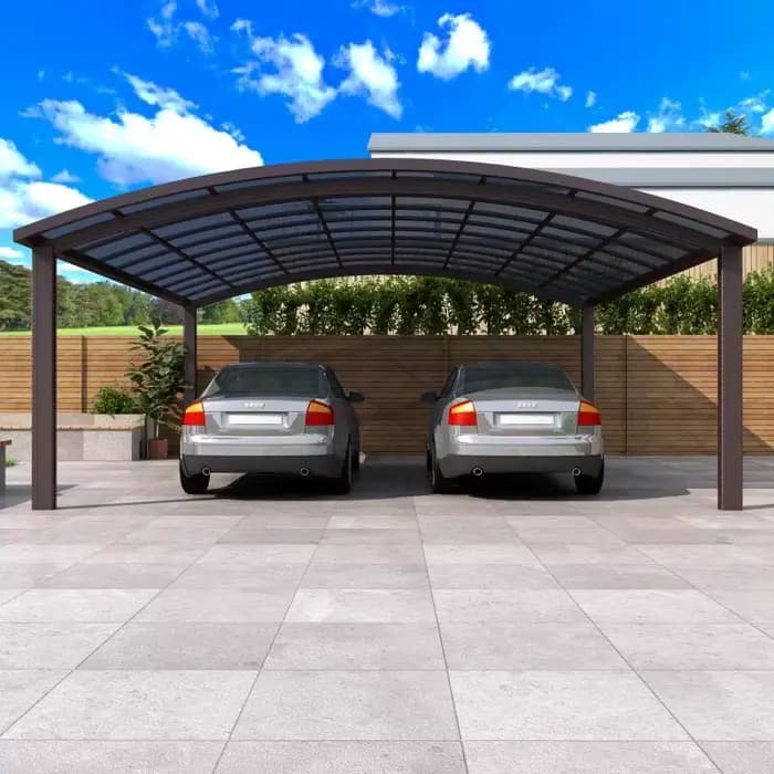 Abri de voiture robuste en alliage d'aluminium avec panneaux en polycarbonate