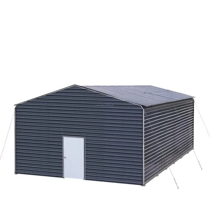 Abri de voiture extérieur 20x20 pieds (6x6 m) avec structure en acier galvanisé et toit en tôle