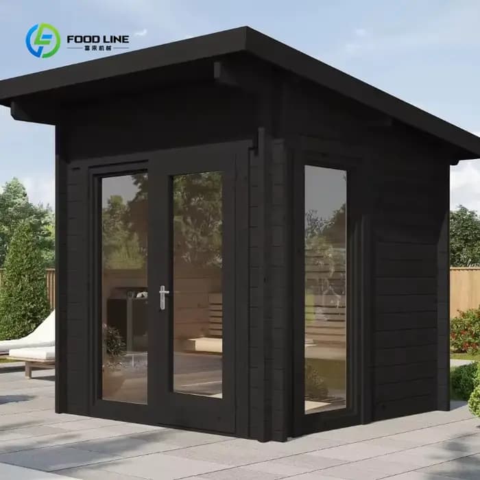 Cabine de sauna extérieure en bois au design moderne pour 6 personnes