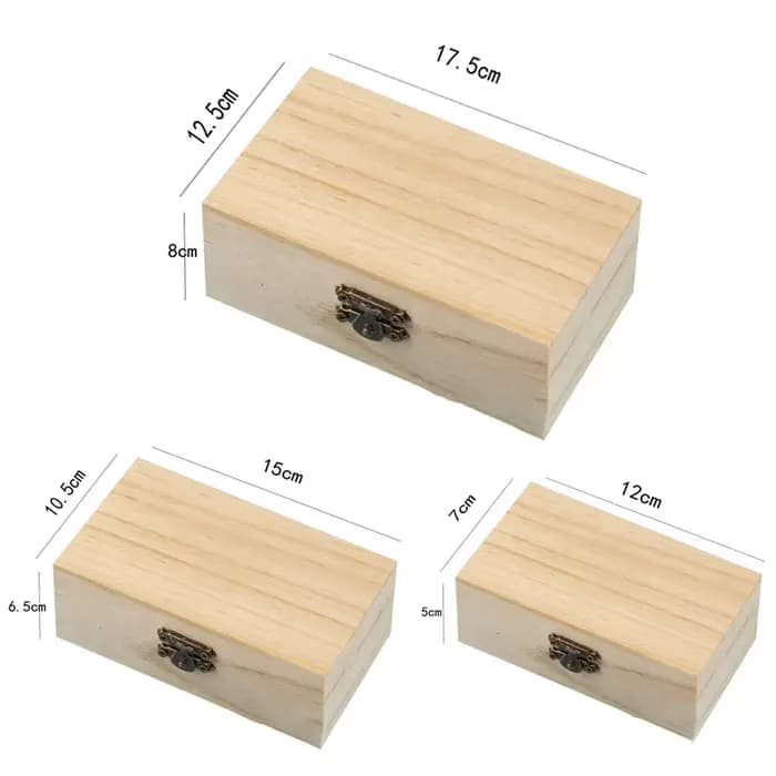 Boîte de rangement en bois S/M/L