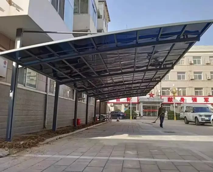 Auvent de hangar de stationnement en aluminium-Station de recharge EV communautaire à domicile abri de pluie pour porte-vélo