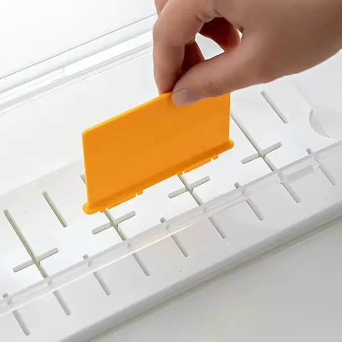 Boîte de rangement compartimentée en plastique transparent