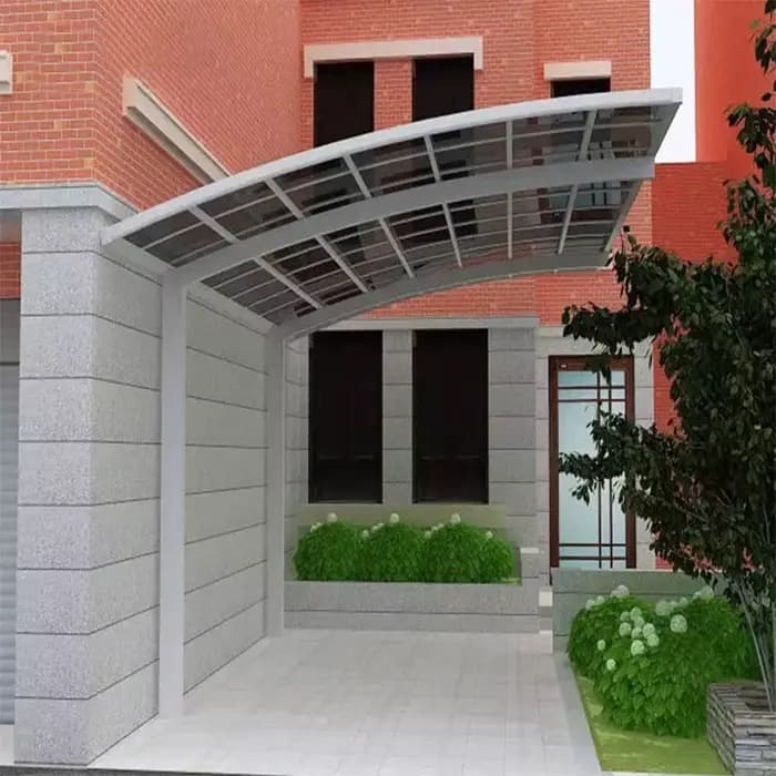 Abri de voiture en aluminium courbé avec toit en polycarbonate anti-UV