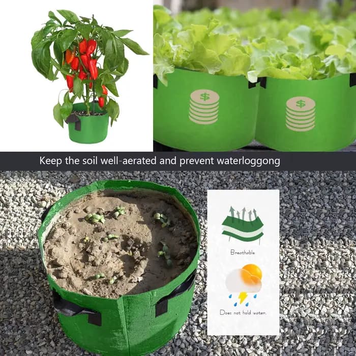 Sacs de Culture en Tissu Vert pour Jardin