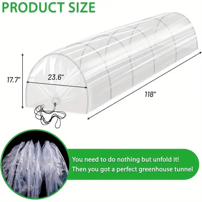 Couverture de tunnel de serre de jardin en polyéthylène transparent