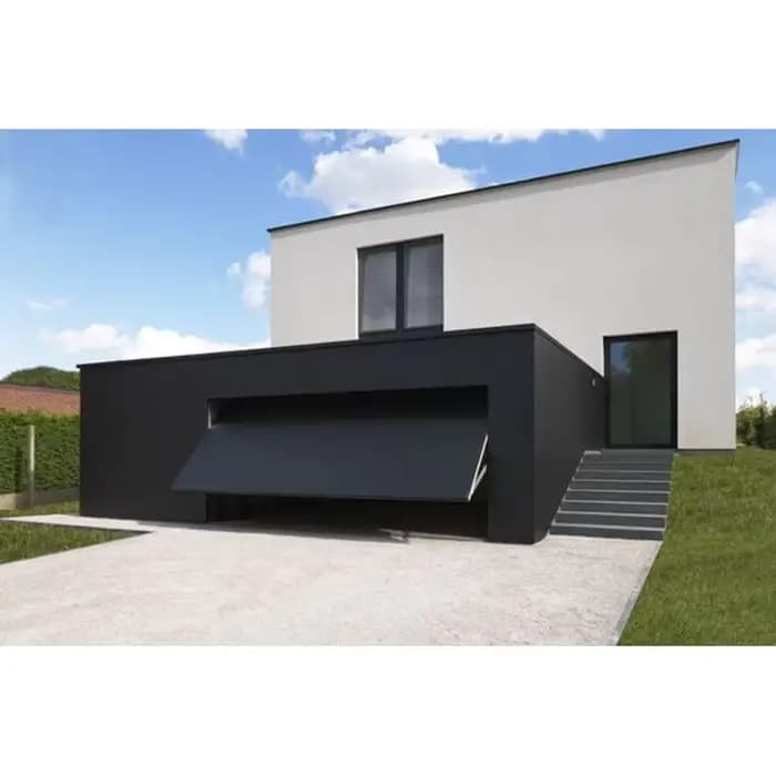 Grande porte de garage électrique moderne en aluminium