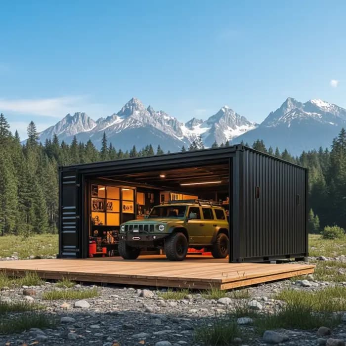 Garage préfabriqué en acier pour 2 voitures | Atelier de stationnement modulaire résistant à la rouille
