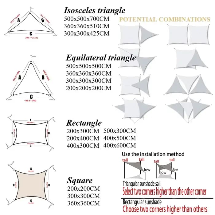 Voile d'ombrage gris imperméable