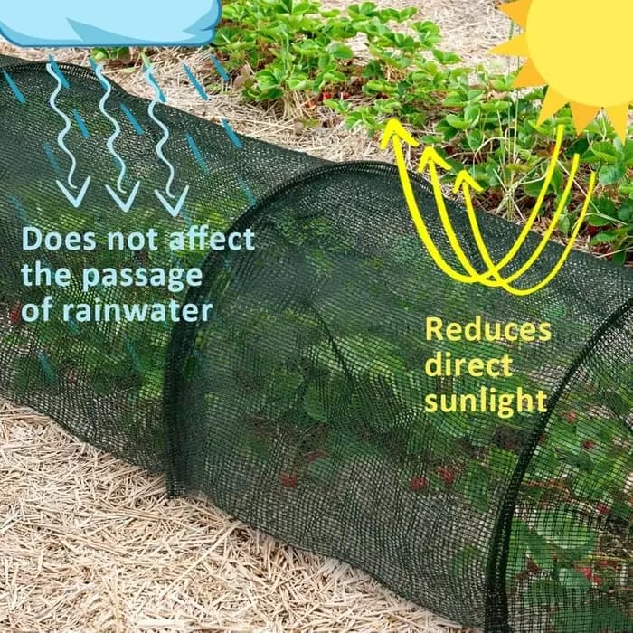 Serre tunnel pliable verte avec protection UV en maille verte