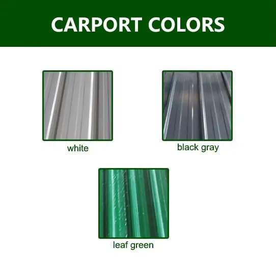 Kit de carport métallique renforcé 11x19 pieds