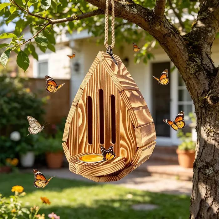 Maison et mangeoire pour papillons d'extérieur résistantes aux intempéries