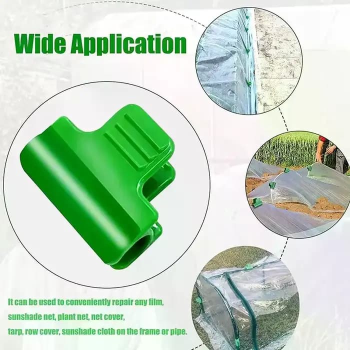 Clips de film de serre en plastique vert