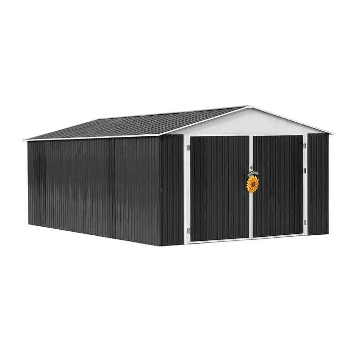 Abri de jardin en métal 12x19 pieds, personnalisable, pour cour arrière