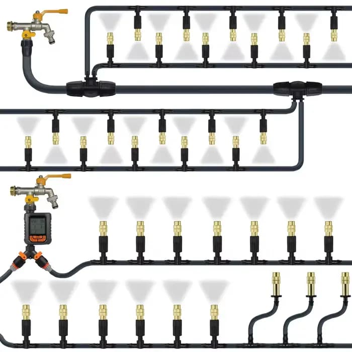 KESLA serre 5-30M extérieur 1/4 en laiton atomiseur brumisation système de refroidissement jardin Irrigation buses d'arrosage 4/7mm tuyau pour Patio