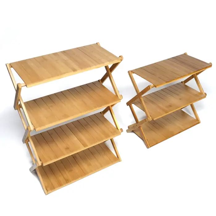 Étagère multifonctionnelle en bois et bambou pour l'extérieur