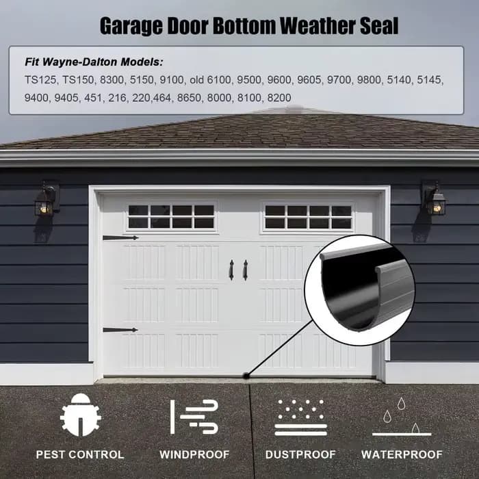 Joint d'étanchéité inférieur de porte de garage en U durable