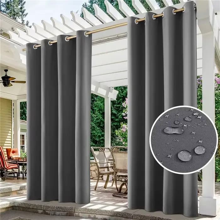 Rideau d'extérieur imperméable pour patio