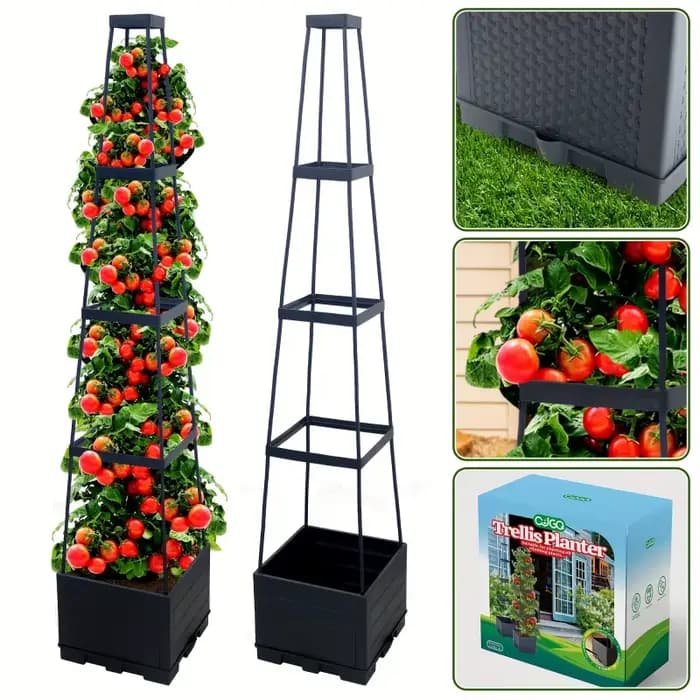Boîte de plantation de tomates de 44.8 pouces avec cadre d'escalade