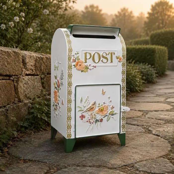 Boîte aux lettres sur pied en fer