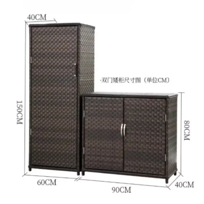 Armoire à chaussures de balcon en rotin moderne