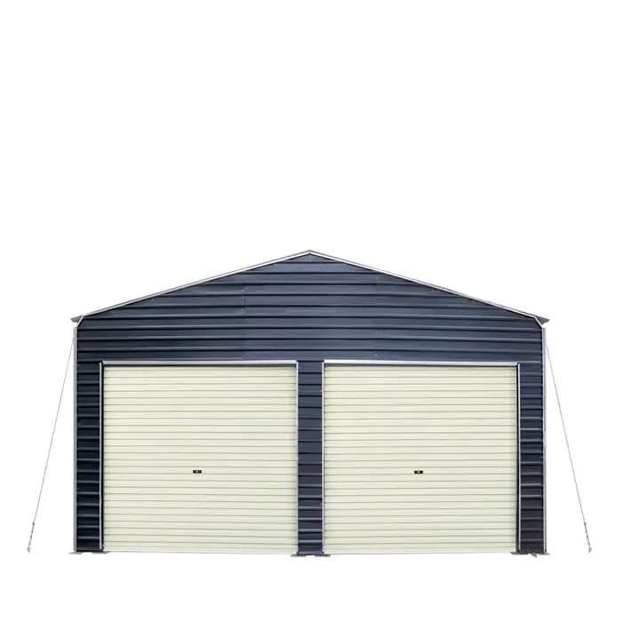 Abri de voiture extérieur 20x20 pieds (6x6 m) avec structure en acier galvanisé et toit en tôle