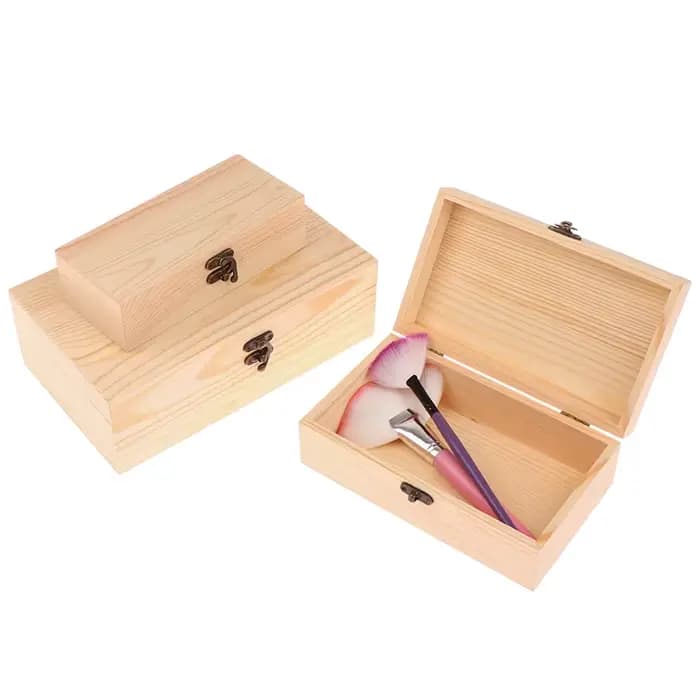 Boîte de rangement rectangulaire en bois