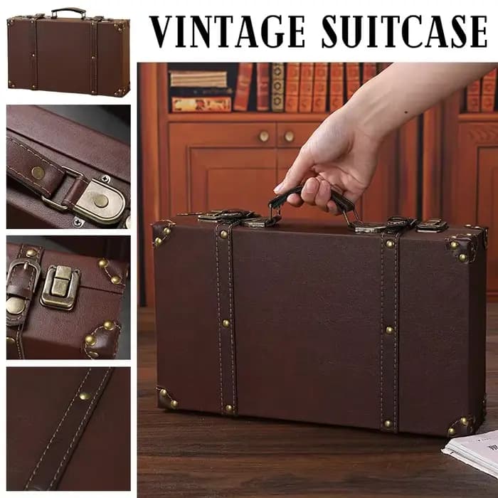 Coffre de rangement en bois marron Vintage